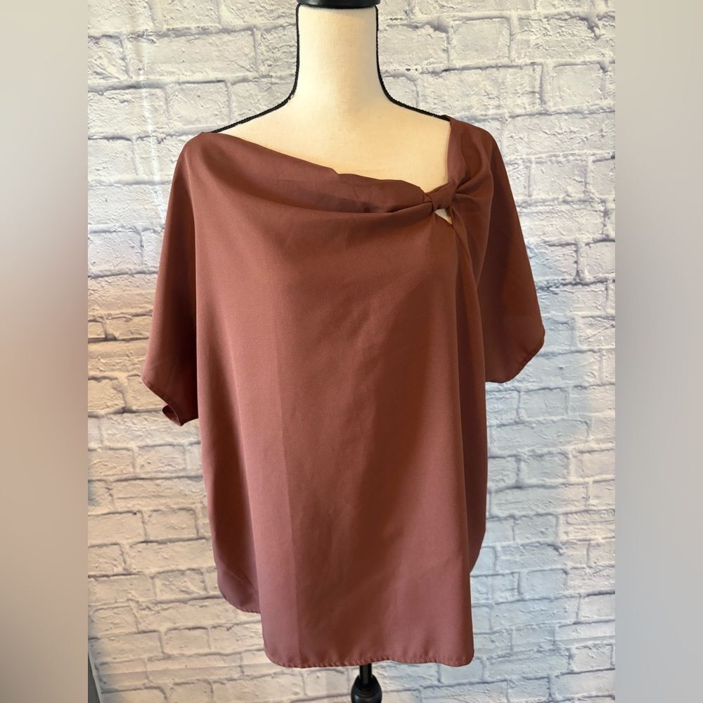 SHEIN Curve 2XL Blouse in Warm Brown